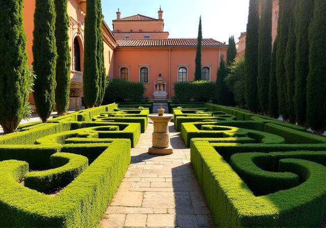 Villa nobiliare romana con giardino all'italiana